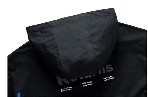 Men casual Black Pocketed Hoodie