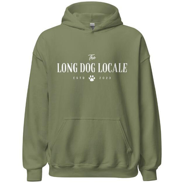 European And American Letter LONG DOG LOCALE Printed Hooded Sweatshirt