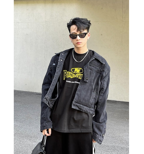 Niche Patchwork Old Denim Men Coats