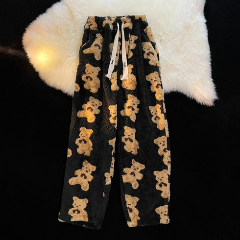 Kids Loose Printed Woollen Trousers