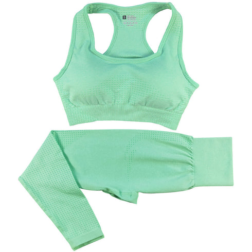 Seamless  High Waist Leggings and Crop Top Yoga Set
