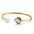 Golden Pearl Love Glass Stone Bracelet