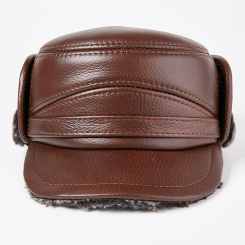 Men's Thick Warm Leather Cap
