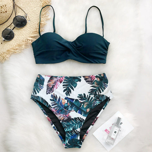 Printed bikini swimsuit set