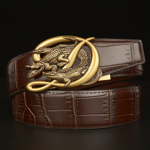 Crocodile Buckle Belt Made of pure Cowhide