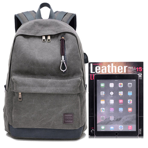 Canvas USB rechargeable backpack