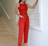 Women's Button down high neck Sleeveless jumpsuit