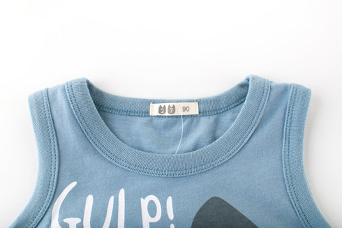 Kids Sleeveless Sling Cartoon Baby Top