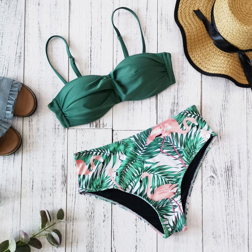 Printed bikini swimsuit set