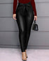 Bow-tie casual leather pants