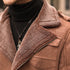 New Men's Jacket Lamb Skin Leather Motorbike Leather Coat Winter Padded Coat