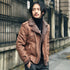 New Men's Jacket Lamb Skin Leather Motorbike Leather Coat Winter Padded Coat