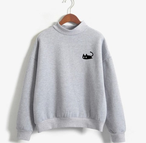 Women's SWEAT NEKO Solid Colour Sweatshirt