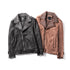 New Men's Jacket Lamb Skin Leather Motorbike Leather Coat Winter Padded Coat