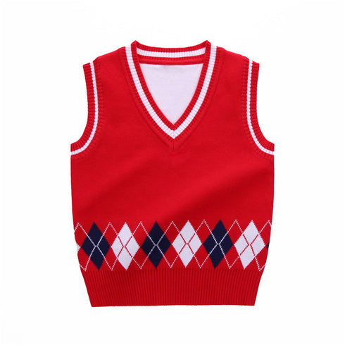 Diamond vest children's sweater
