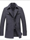 Men Detachable Collar Woolen Coat