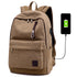 Canvas USB rechargeable backpack