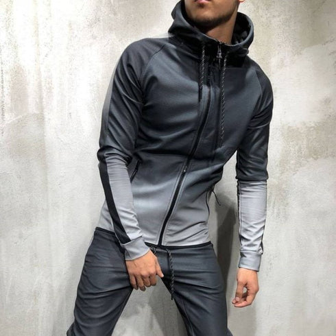 Moomphya Gradient Zipper Men hoodies