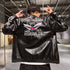Men's Motorcycle Embroidered Leather Jacket