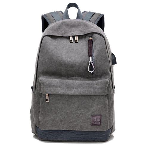 Canvas USB rechargeable backpack