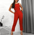 Women's Button down high neck Sleeveless jumpsuit