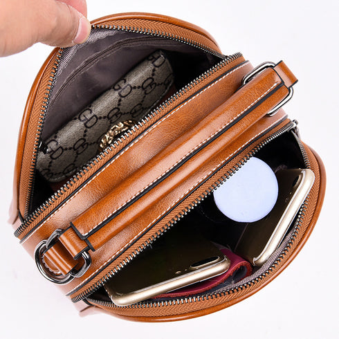 Stitching handbags leather texture with shoulder strap