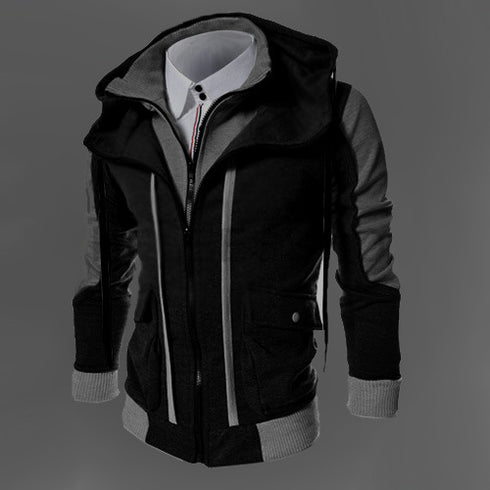 Men Fashion Multi Layer Collared Jacket