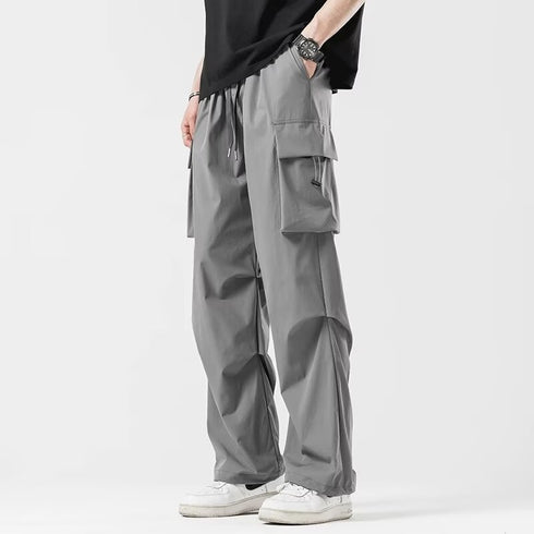 Straight Wide-leg Cargo Pants