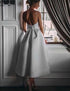 Women's waist pleated bowed Dress