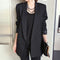 Notched Collar Asymmetrical Chic Ladies Blazers