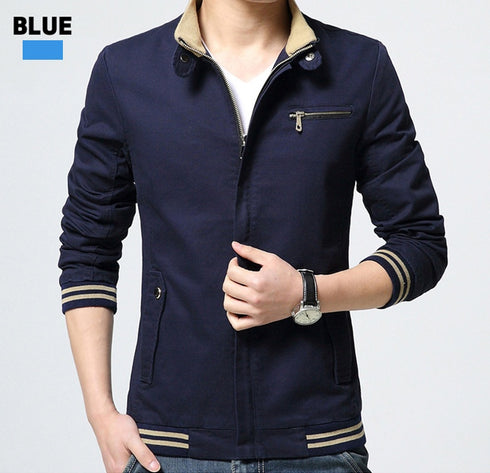 Men Washed Pure Cotton Brand-Clothing Jackets