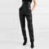 Leather tapered pants