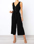 Ladies V-neck Tyra Jumpsuit - Black & Red
