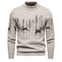 Men's Warm Deer Printed Round Neck Sweater