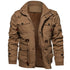Detachable Hooded Fleece-lined Thickened Washed Coat Casual Jacket