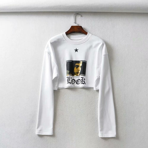 Women's Printed Kong-Sleeved Sweat Shirt