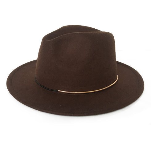 Women's Trendy Jazz Hats with Gold Buckle