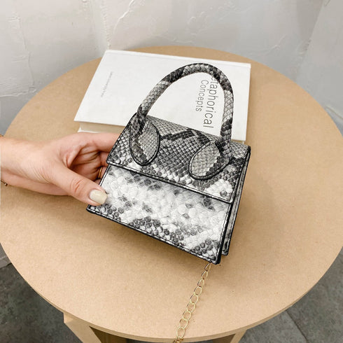 Snake Pattern Trendy Fashion Handbags