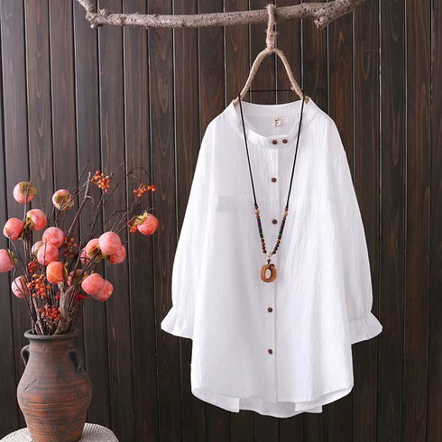 Women'sLiterary Retro Three-quarter Sleeve Shirt