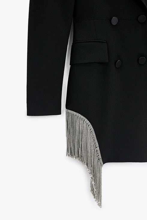 Women Fashion Double-breasted Vintage Blazer