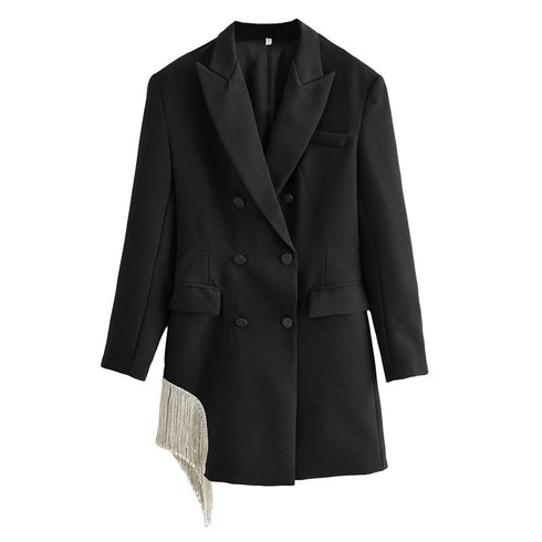 Women Fashion Double-breasted Vintage Blazer