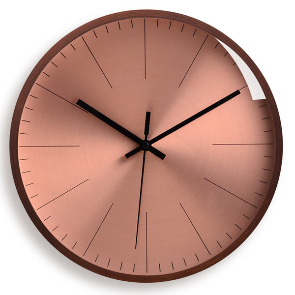 Silent Round Quartz Wood Clock