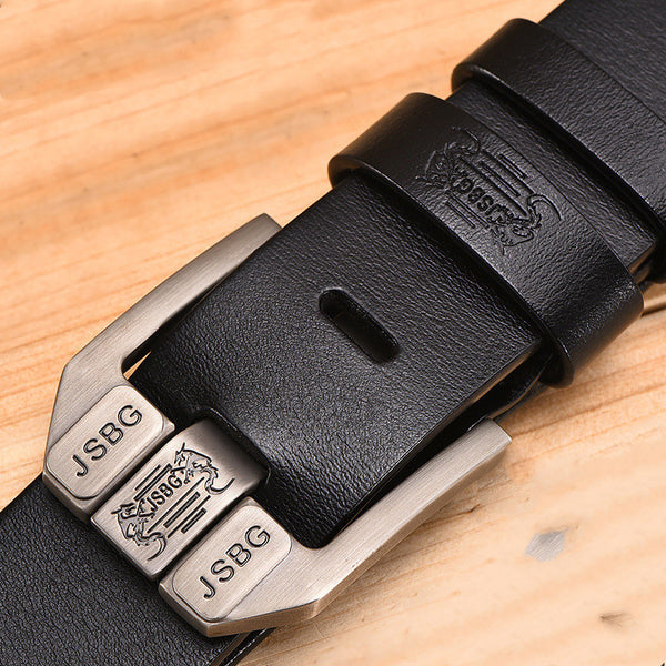 Men'S Pin Buckle Pure Leather Belt