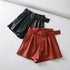 High-waist Leather Bermuda Shorts