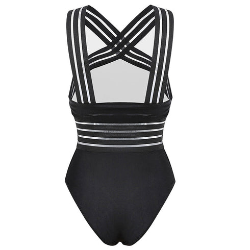 High Waist Black Biikni Swimsuit One-Piece