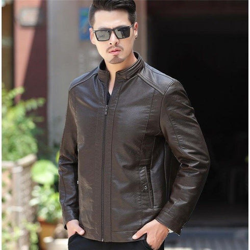 Men's Oblique Zipper Winter Down Biker Jacket