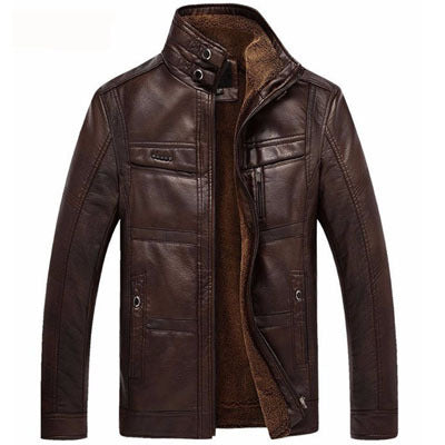 Men's Oblique Zipper Winter Down Biker Jacket
