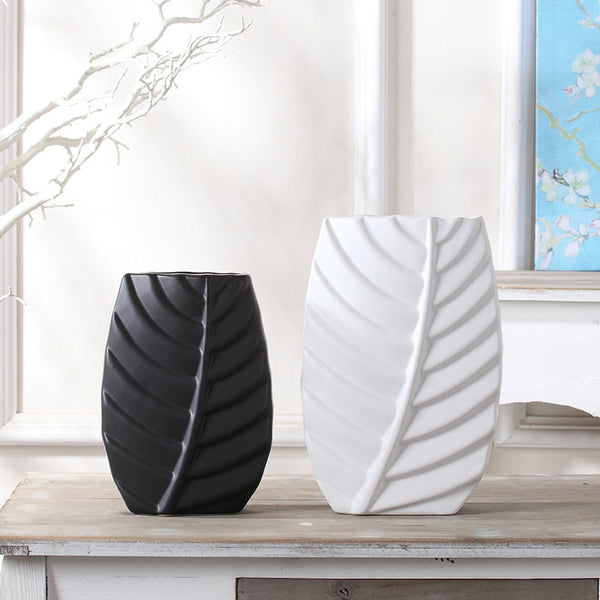 Modern Leaves Shape Ceramic Vase