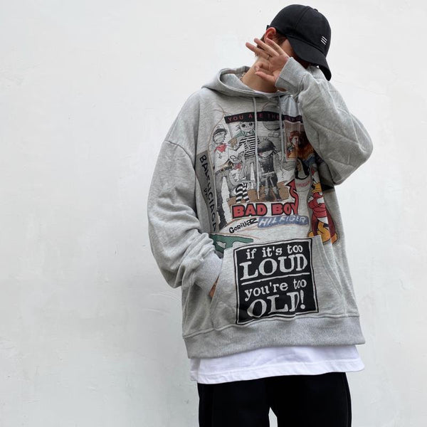Men's White Hip Hop Hoodie Streetwear Hoodies