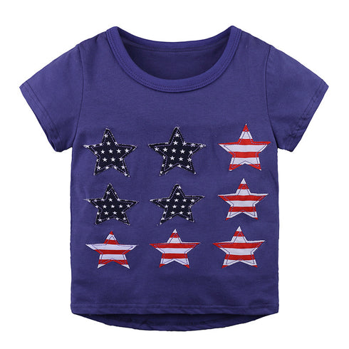 Knitted Cotton Baby Short-Sleeved T-Shirt